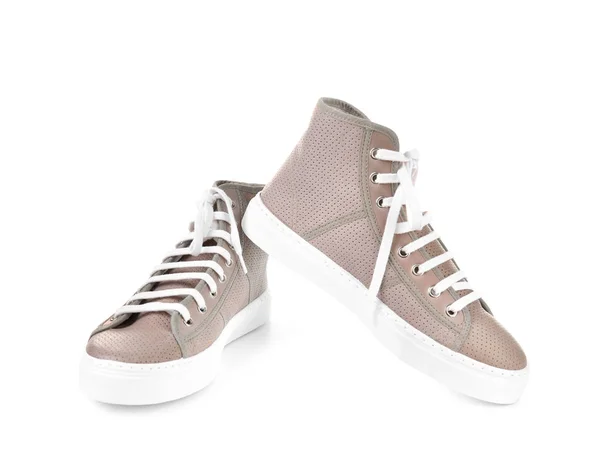 Grey shoes on white — Stock Photo, Image