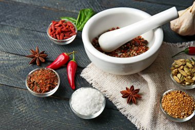 Farklı baharatlar ile kompozisyon