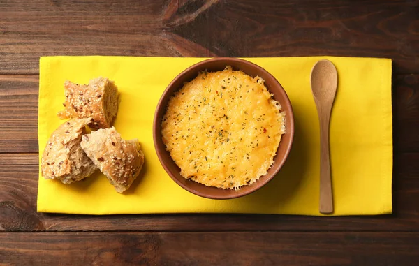 Corn porridge in plate — Stock Photo, Image