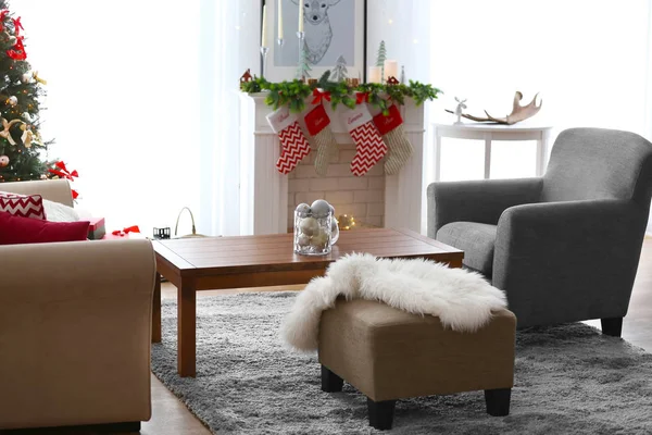Decorated Christmas room — Stock Photo, Image