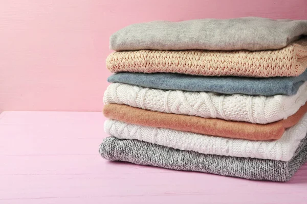 Stack of folded clothes