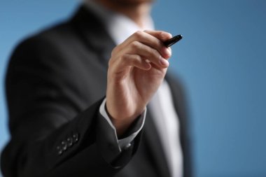 Businessman hand pointing