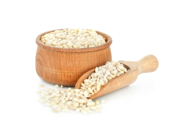 Коричневий короткий зерновий рис — стокове фото