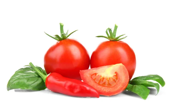 新鮮なトマトと唐辛子 — ストック写真