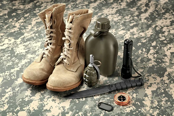Set av militärutrustning — Stockfoto