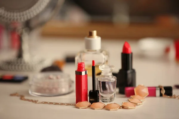 Cosmetics on dressing table — Stock Photo, Image