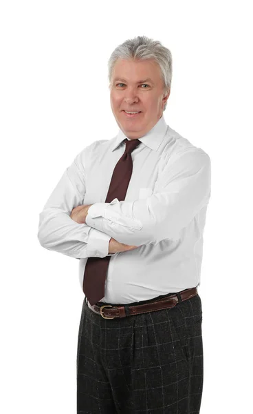 Senior-Geschäftsmann auf weiß — Stockfoto