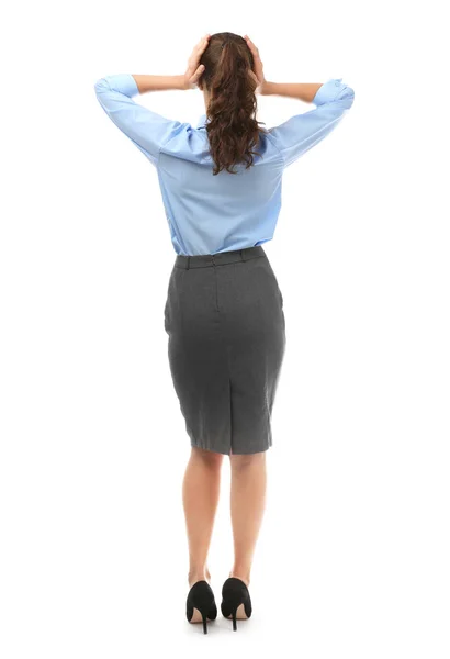 Young businesswoman standing back — Stock Photo, Image