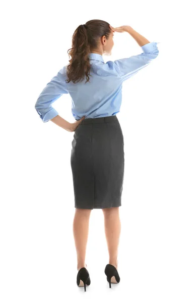 Young businesswoman standing back Stock Image