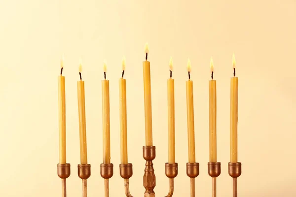 Menorá con velas para Hanukkah —  Fotos de Stock