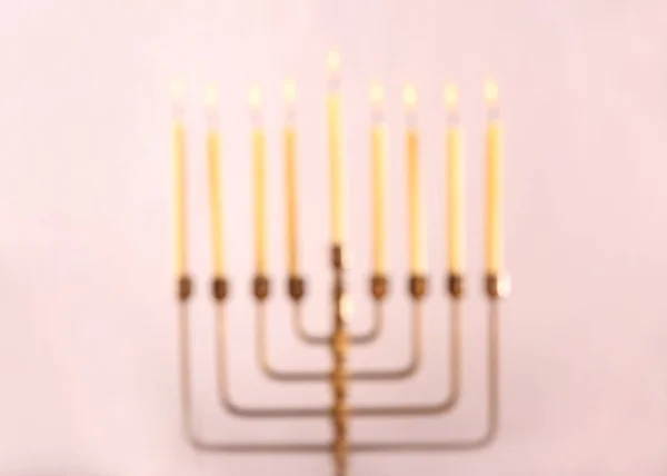 Minorca con candele per Hanukkah — Foto Stock