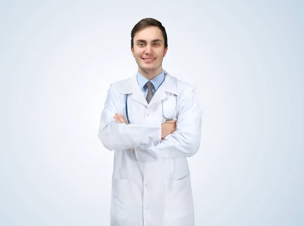 Mladý doktor na pozadí — Stock fotografie
