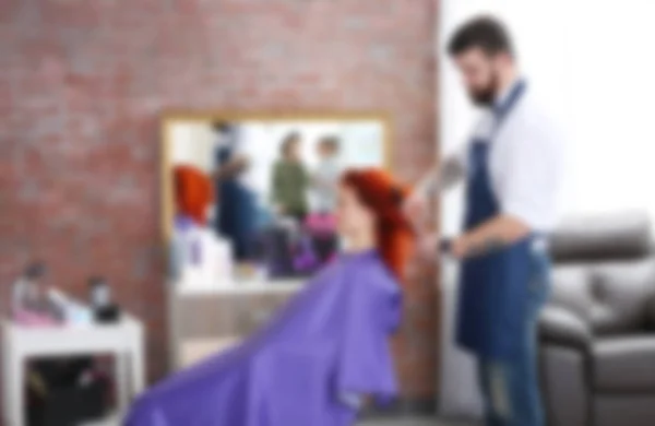 Niewyraźne tło salon fryzjerstwa — Zdjęcie stockowe