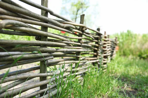 Handmade wicker fence — Stock Photo, Image