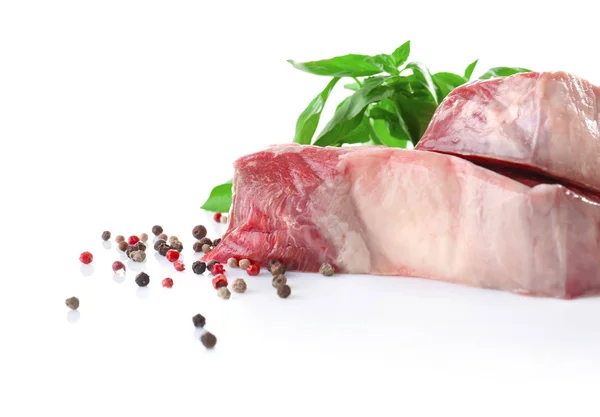 Baharat ile çiğ biftek — Stok fotoğraf