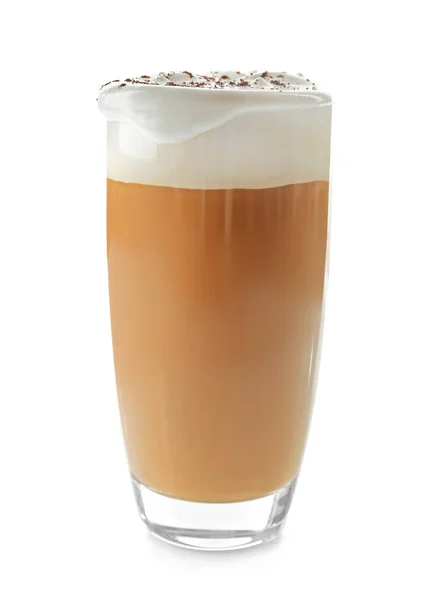 Glas koffie met slagroom schuim — Stockfoto