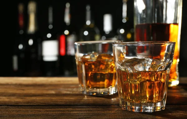 Glasses of luxury whisky — Stock Photo, Image