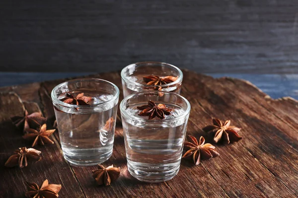 Vodka shots with anise — Stock Photo, Image