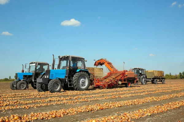 Modern agricultural equipment in field — Stock Photo, Image