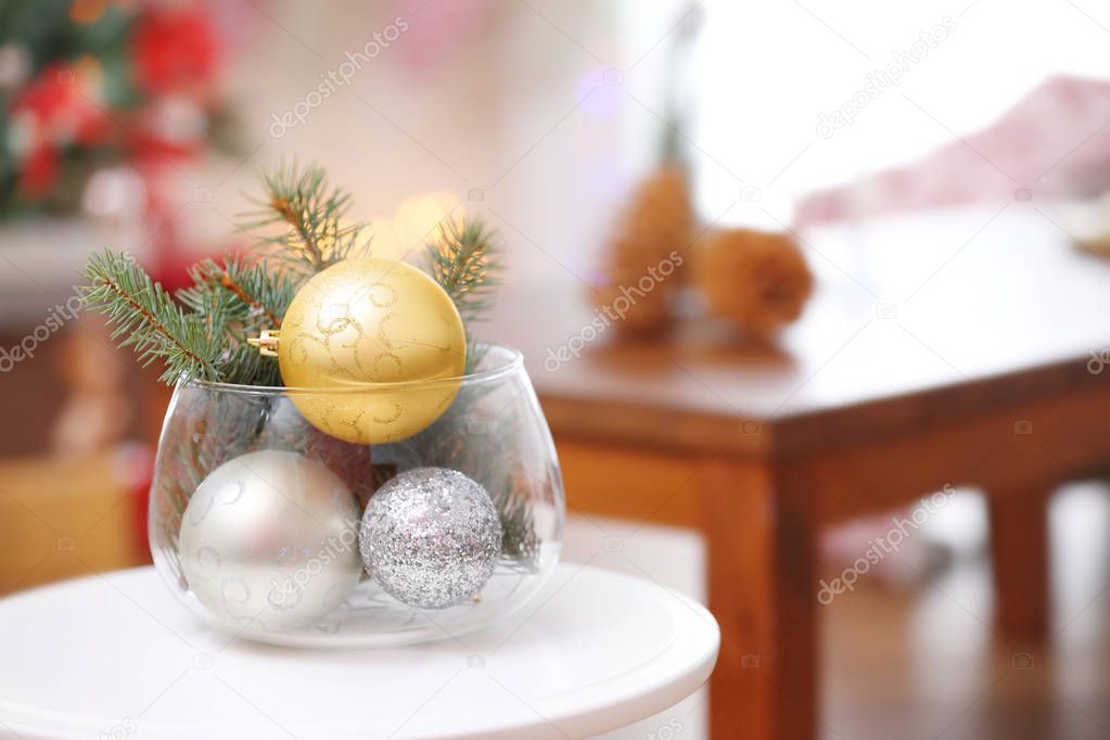 Glass vase with branches