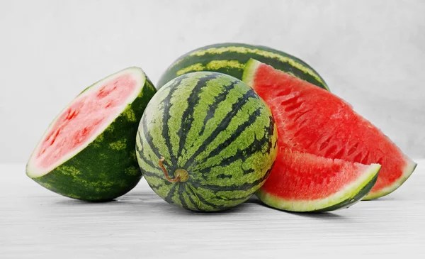 Big Watermelons with slices — Stock Photo, Image