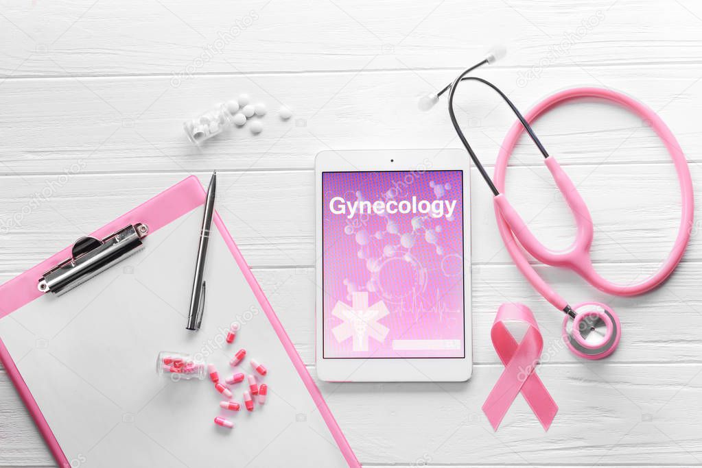 Tablet with word GYNECOLOGY