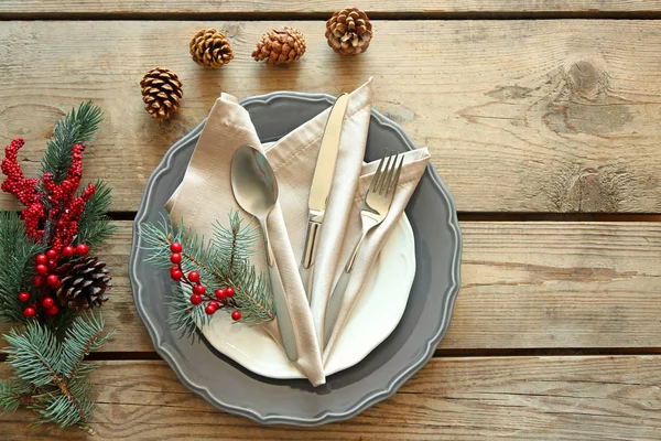 Christmas table setting — Stock Photo, Image