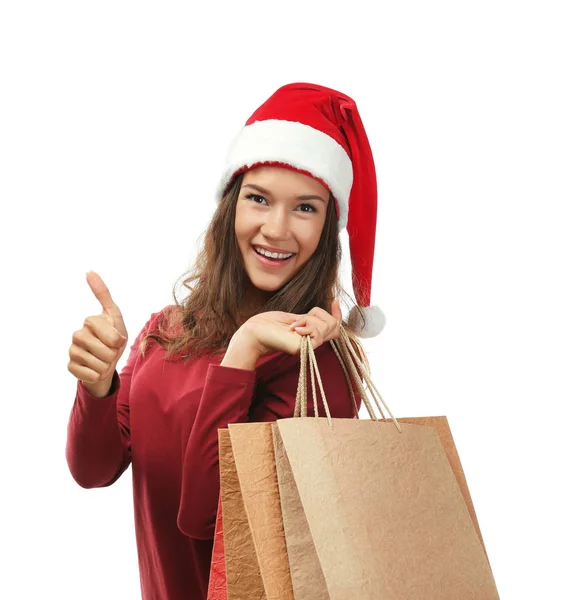 크리스마스 구매와 여자 — 스톡 사진