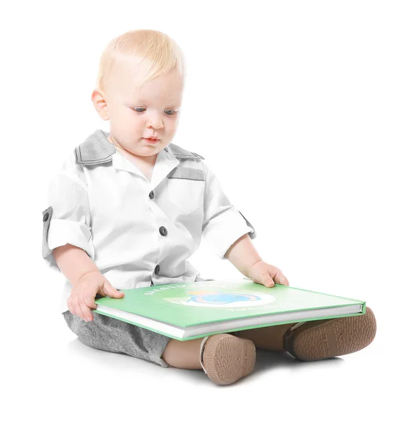 Baby boy with book — Stock Photo, Image