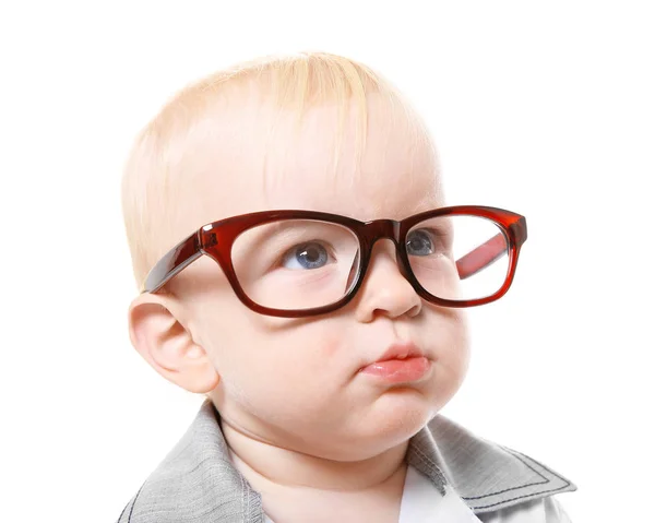 可爱的小宝贝男孩戴着眼镜 — 图库照片