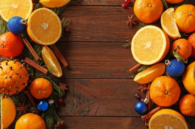 Noel çerçeve portakal ile