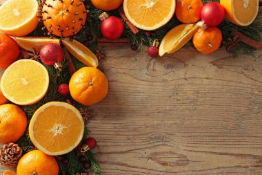 Noel çerçeve portakal ile