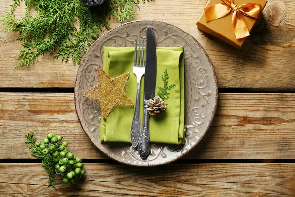 Beautiful Christmas table setting — Stock Photo, Image