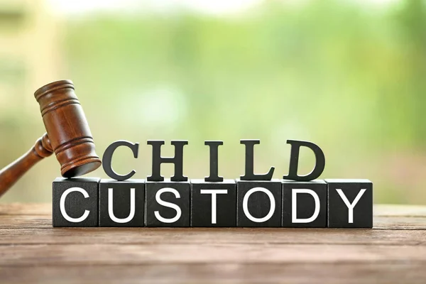 Texto CHILD CUSTODY Imágenes de stock libres de derechos