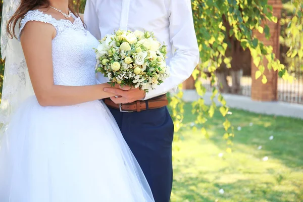 Novia y novio felices — Foto de Stock