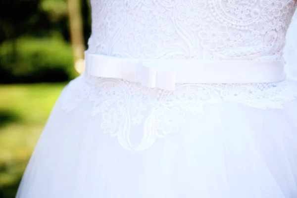 Bruid in mooie bruiloft jurk — Stockfoto