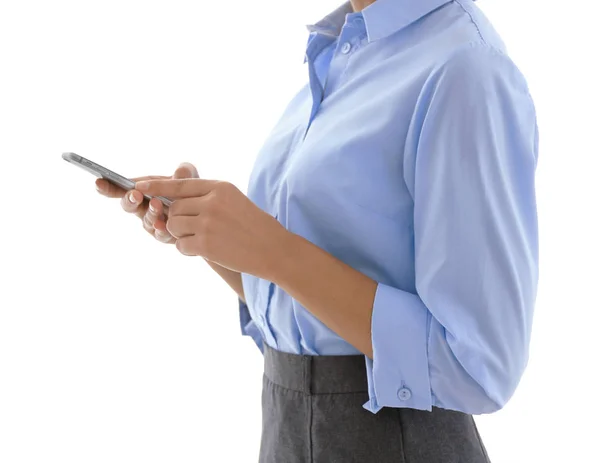 Businesswoman with cellphone — Stock Photo, Image