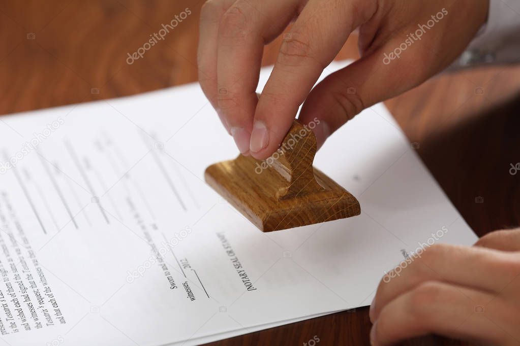 office stamping document