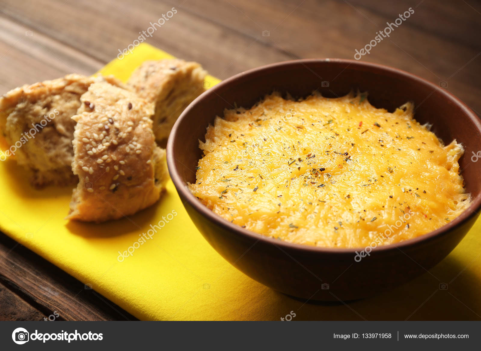 Corn porridge in plate — Stock Photo © belchonock 133971958