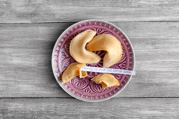 Plate with fortune cookies — Stock Photo, Image