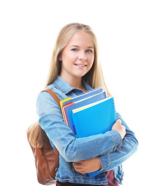 Güzel genç sırt çantası ile