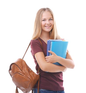 Güzel genç sırt çantası ile