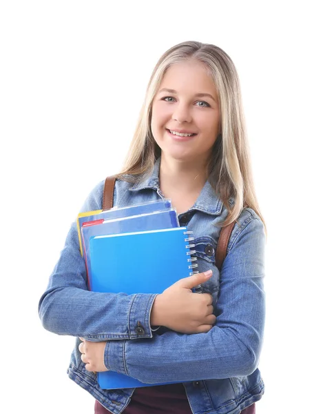 Beautiful teenager with backpack — Stock Photo, Image