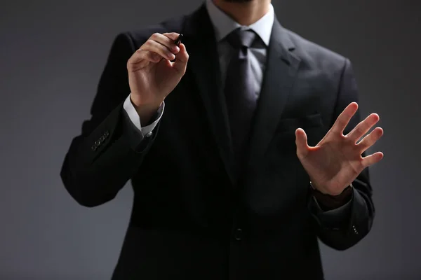 Businessman hand pointing — Stok fotoğraf