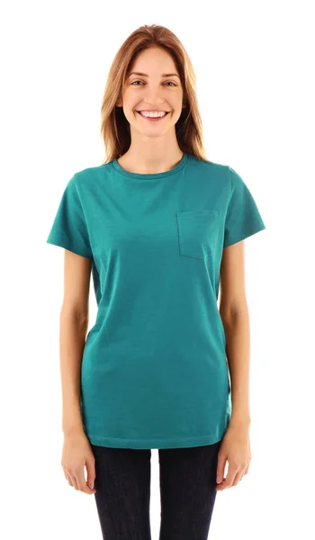 Üres nő színes póló — Stock Fotó