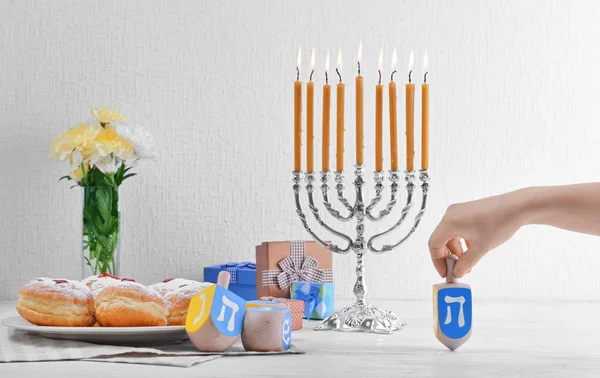 Hanukkah için güzel kompozisyon — Stok fotoğraf