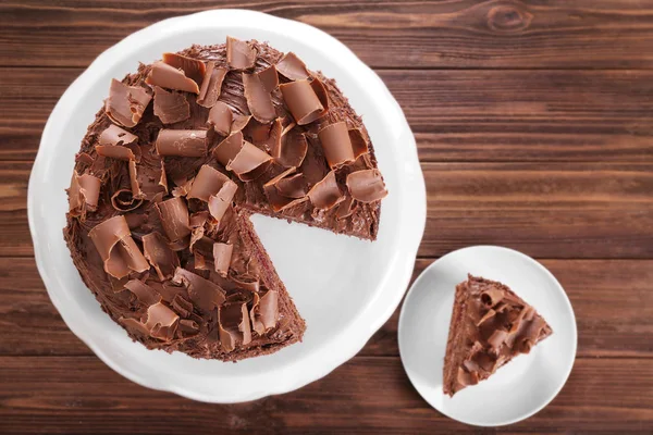 Delicioso bolo de chocolate — Fotografia de Stock