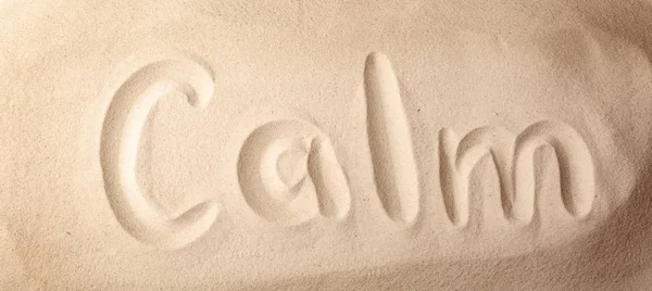 Λέξης που είναι γραμμένη στην άμμο — Φωτογραφία Αρχείου