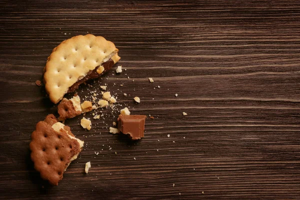 Tasty cookies with crumbs — Stock Photo, Image