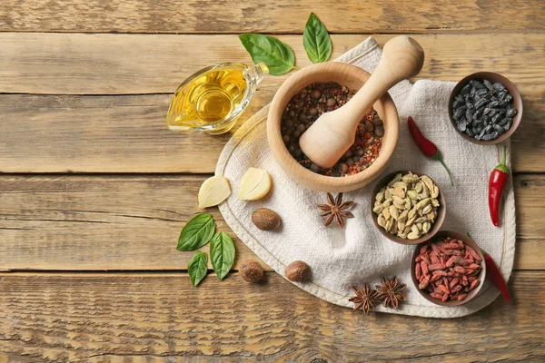 Composition with different spices — Stock Photo, Image